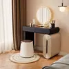 2026 Nuevo Tocador Estilo Romántico Crema Dormitorio Simple Mesita de Noche Cajonera Armario de Almacenamiento Mesa de Maquillaje Integrada En Stock