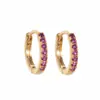 Pendientes Clásicos de Diamante de Color Más Vendidos en Amazon Transfronterizos Europeos y Americanos, Pendientes y Accesorios Elegantes de Alta Gama