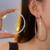 Pendientes Exagerados Redondos Tachonados de Diamantes Estilo Europeo y Americano de Aguja Plateada, Pendientes de Lujo Ligero de Gama Alta, Accesorios de Oreja Sencillos y de Moda con un Diseño Único