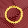 Pulsera Jinjiahua Moda Forma de Corona Corazón Estilo Hip-Hop Chapada en Oro de 24K Pulsera con Cabeza de Concha Hoja de Arce