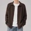Suéter cárdigan de alta gama, peso pesado, abierto al frente para hombre, nueva colección otoño/invierno 2026, engrosado, estilo americano, corte holgado, suéter de punto casual