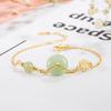 Nueva pulsera de jade Hetian de la marca Fu para mujer, de lujo, ligera, con diseño de nicho simple, ideal como regalo para novia.