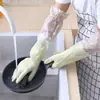 Luvas de Limpeza Doméstica Estendidas para Lavar Louça Luvas de Cozinha de Látex Duráveis e à Prova d'Água para Lavar Roupas