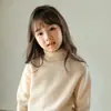 Suéter de Cachemira para Niños Otoño e Invierno Suéter de Cachemira de Cuello Alto Grande para Niños Camiseta Base de Lana de Color Sólido para Hombres y Mujeres