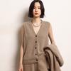 Outono e Inverno Novo Cardigan de Caxemira Tricotado Feminino Colete Sem Mangas Estilo Casual Solto Tricotaria Tricotada Pode Ser Usado por Fora