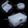 Caja de plástico transparente PP para almacenamiento de herramientas, 18 unidades, 4,5 cm, cuadrada, vacía, para papelería, piezas, ferretería, embalaje, acabado