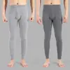 Calça térmica masculina folgada cintura alta outono calça de lã longa roupa íntima masculina plus size leggings quente