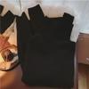 Suéter gola alta liso para mulheres outono e inverno Novo simples versátil macio fofo quente espesso de tricô base top