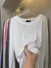 Camisa de Proteção Solar Colorida com Gola Redonda, Emagrecedora, Versátil, Moderna, Cor Sólida, Casual, Caimento Solto, Manga Longa para Ar Condicionado, Camiseta Fina para Mulheres