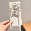 Delicado e Feminino Dupla Camada~Estilo Ballet Laço Fita Longa Pequeno Grampo de Cabelo Dupla Coque Presilha de Cabelo Acessório de Cabelo