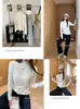 Chegada Nova Outono/Inverno 2026 Blusa Base para Mulheres, Cor Sólida, Gola Meia-Alta, Emagrecedora, Boa para Camadas, Roupa Íntima, Roupa Externa, Manga Longa