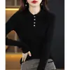 Nuevo Suéter de Punto de Manga Larga con Cuello Polo de Moda para Reducir la Edad para Mujer Otoño/Invierno 2026 Versátil Elegante Adelgazante Suéter Estilo Pequeño Chanel