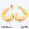Pendientes geométricos huecos de acero inoxidable ovalados de alta calidad, acero de titanio 18k, joyería para orejas de nicho de lujo ligero de alta calidad