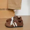 Zapatos de entrenamiento alemanes marrones estilo retro para mujer, nuevos populares, zapatos sucios versátiles, zapatos de estudiante modernos, zapatos de tabla ligeros para viajar