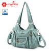 Amazon nuevo bolso de mano multifuncional para mujer multicolor teñido anudado PU casual bandolera de hombro al por mayor