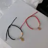 Piedra ojo de gato placa dorada de la suerte este año cuentas de buena suerte cuerda roja tejida pulsera de la paz regalo de nicho cuerda para la mano hombres y mujeres