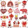 Adesivos de pano transfronteiriços para decoração de dia das mães, venda quente de bordados de amor rosa, grafite, bordado de computador, adesivo hot melt, engomar, atacado