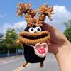 Bolsa para Llaves de Coche Lindo Dibujo Animado Hecho a Mano Lana Tejida Suministros para Coche Colgante Estuche Protector para Llaves Bolsa de Almacenamiento para Mujeres