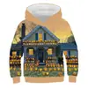 Moletom Casual com Capuz Estampado Digital 3D de Abóbora Popular Europeia e Americana para Halloween Venda Direta da Fábrica para Adultos