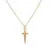 Collar Colgante Cruz Estrella de Cuatro Puntas Personalizado Simple de Nuevo Estilo Transfronterizo Europeo y Americano Colgante Cruz Estrella de Acero Inoxidable