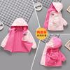 Jaqueta de Fleece Reversível para Meninas Estilo Novo Primavera Cedo 2026 Roupa de Fleece para Primavera e Outono com Fleece Adicional para Meninas