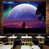 Fondo de tela de cielo estrellado lunar tela colgante ins lienzo para habitación tapiz de sala de estar pared de fondo de mesita de noche tela para pared de dormitorio de celebridad de internet
