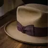 Sombrero de Lana Pura de Venta Caliente Transfronteriza Sombrero Jazz Sombrero de Fieltro Británico Retro Sombrero de Fieltro Decorado con Lazo
