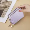 Portatarjetas de moda para mujer, tejido, doble capa, con cremallera, múltiples ranuras para tarjetas, monedero, modelo nuevo 2025, transfronterizo, simple y compacto