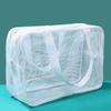Bolsa de Banho de Grande Capacidade Bolsa de Cosméticos Respirável Fitness Masculina Bolsa de Higiene Pessoal Malha Branca Bolsa de Armazenamento Portátil