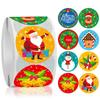 Cross-border atacado enrolado adesivos de selo de Natal feliz presente de Natal adesivos de decoração de férias