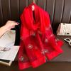 Cachecol de seda Hangzhou primavera e outono elegante all-match cachecol de seda com perfuração quente cachecol protetor solar fino de verão feminino
