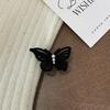 Pinza para el pelo de mariposa hueca de terciopelo exquisito retro francés, accesorio para el pelo de otoño e invierno para mujeres, flequillo lateral fragmentado