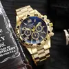Nuevo Reloj para Hombre de Acero con Esfera Grande Transfronterizo Comercio Exterior Tres Ojos Atmosférico Nuevo Desarrollo Aleación de Acero Hombres Stock Disponible
