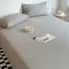 Simples Cor Sólida Peça Única Algodão Puro Estilo Ins Capa de Edredom Lençol de Elástico Algodão Puro Colchão Japonês Capa de Pó Capa de Colcha Cama 1.8