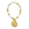Accesorios de Collar Redondo de Acrílico con Forma de Caracola Transfronterizos Europeos y Americanos para Mujer, Cadena para Clavícula Estilo Vacaciones de Verano, Joyería para el Cuello de Personalidad de Nicho