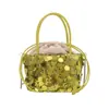 Bolsas Populares Transfronterizas de Lentejuelas para Mujer 2025 Nuevas Bolsas para Mujer Bolso Cruzado Sencillo de Cadena para el Trabajo Bolso de Hombro Tipo Cubo