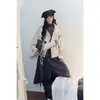 ESCOLHA DA EQUIPE Trench Coat Vintage de Lapela Curta com Botões Duplos de Alta Qualidade para Mulheres, Jaqueta de Caça de Corte Amplo W359