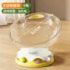 Cama para Gato tipo Cápsula Espacial, Cálida en Invierno, Adecuada para Todas las Estaciones, Plato Giratorio Acrílico con Campana Extra Grande, Juguete para Gato Todo en Uno