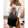 Camiseta de manga larga con cuello redondo y estampado digital 3D para mujer, moda transfronteriza de comercio exterior europeo y americano 2021