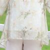 Roupas para Mãe 2026 Verão Nova Blusa de Chiffon de Manga Curta Conjunto Leve para Mulheres de Meia-Idade e Idosas Camiseta Top Elegante