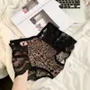 Calcinha de Renda Estilo Francês de Cintura Alta para Mulheres, Estampa de Leopardo, Tiras Finas, Puro Desejo, Cueca Sexy de Seda de Gelo Vazada, 100% Algodão, Gancho Estendido