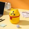 Plástico Creative Cartoon Desktop Trash Bin Coelho Tiger Tampa Armazenamento Balde Home Estudante Dormitório Mercearia