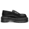 Mocasines Blancos de Raya Doble Transfronterizos, Zapatos de Cuero Genuino de Moda para Mujer para el Trabajo, Suela de Plataforma, Zapatos Gruesos con Estilo para Estudiantes