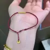 Novo estilo chinês, estética de "velha guarda", pulseira escovada de cor pêssego, delicada e translúcida, moderna, única, versátil e exalando elegância - uma pulseira deslumbrante