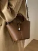 Bolso Cubo Retro de Nicho para Mujer, Nuevo Bolso de Mano de Moda Tendencia, Estilo Coreano de Gran Capacidad con Textura, Bolso Cruzado para Viajes Diarios para Mujer