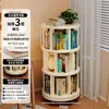 Estantería giratoria de madera maciza, estante de almacenamiento de librería de 360 grados, independiente, montado en la pared, gabinete móvil de esquina para niños, gabinete pequeño y estrecho