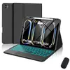 Adecuado para iPad Tablet Pro 11 pulgadas M4 Funda Protectora Teclado Bluetooth Táctil Retroiluminado Ranura para Lápiz Funda de Cuero Transfronterizo