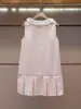 Shenzhen Nanyou Moda Femenina de Gama Alta Verano Nuevo Rosa Estilo Dulce Reductor de Edad Encaje de Pedrería Vestido Camiseta de Cuello Redondo