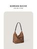 2024 Otoño e Invierno Nuevo Bolso Tote Portátil de Ante para Mujer Leopardo Diseño Nicho Corea del Sur Elegante Bolso de Hombro Cruzado