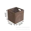 Cesta de armazenamento dobrável de imitação de rattan, cesta de armazenamento dobrável simples para lavanderia e roupas íntimas, cesta de armazenamento quadrada para brinquedos e lanches